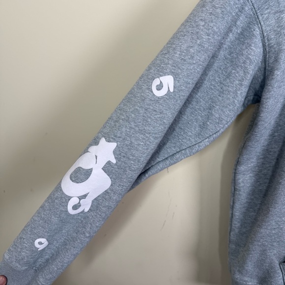 Streetwear Spider Scuba hoodie Men’s Large Grey Star Puff Print Young Thug style - Picture 7 of 13